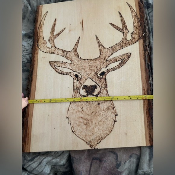 Wood Burnt Buck Deer - Picture 2 of 4